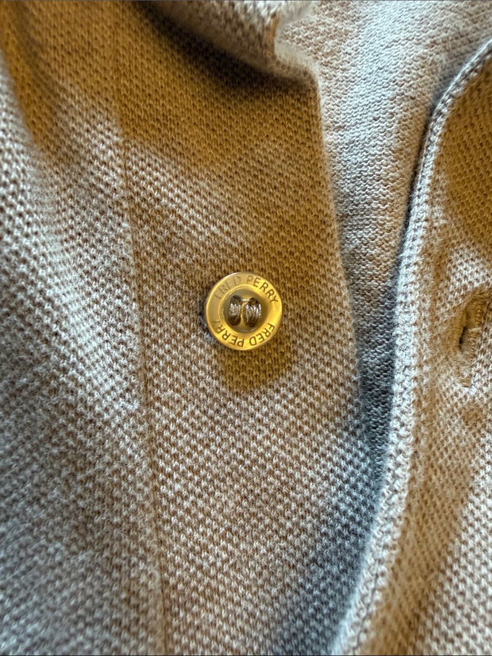 Fred Perry Oatmeal Polo with Red Trim - Picture 2 of 11